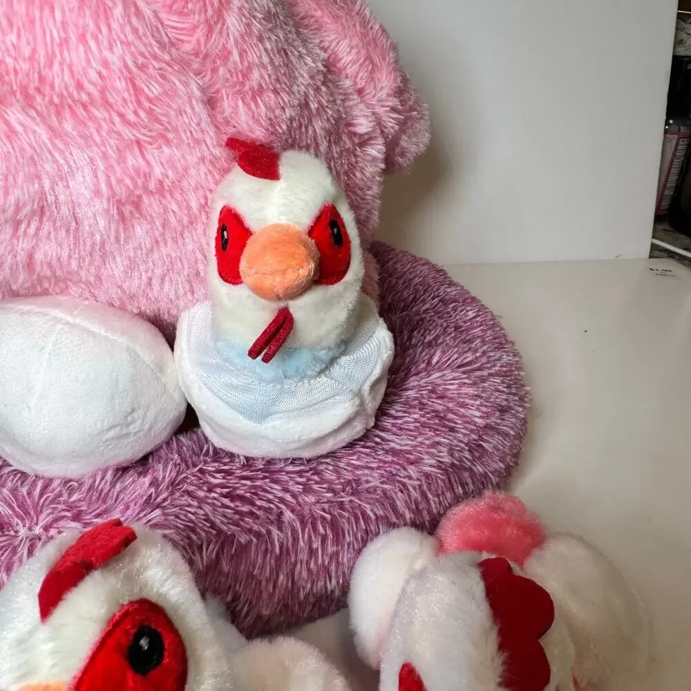 9-in-1 Plush Hen & Chicks Playset with Nest (Egg Laying Stuffed Animal Set)